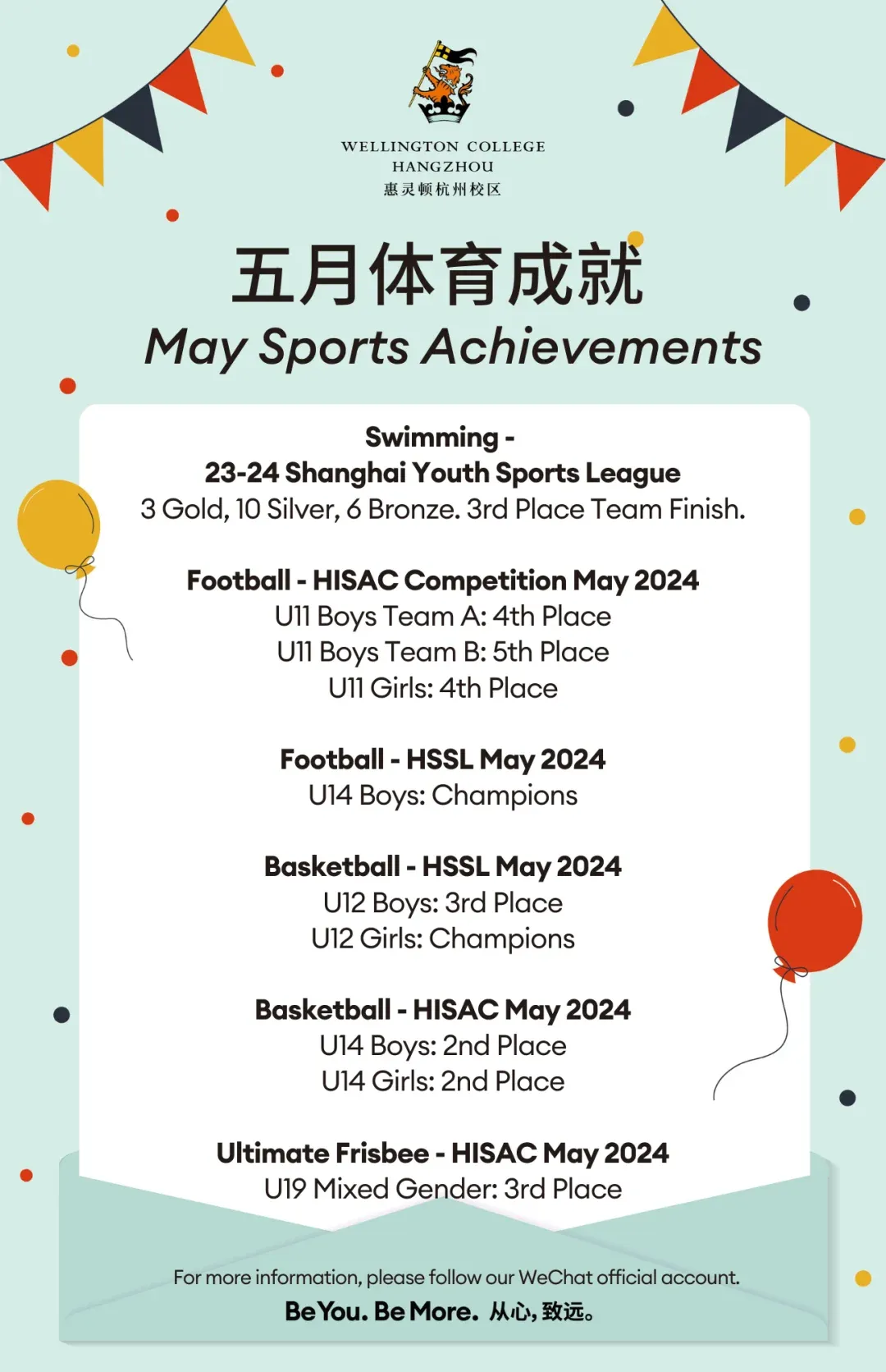 Celebrating our May Sports Achievements!